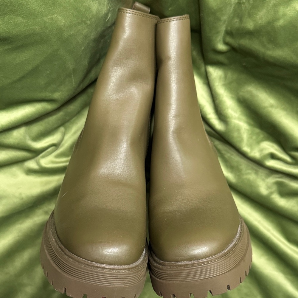 Sam & Libby Army Green Ankle Boots
